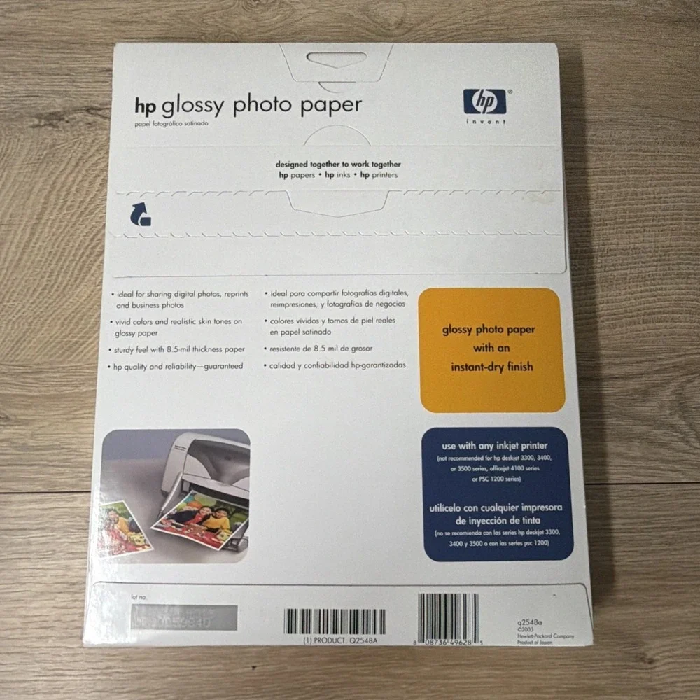 HP Glossy Photo‎ Paper 120 Sheets Inkjet Printing Scrapbook Craft Photography